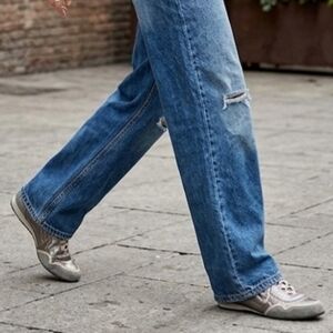 Salvatore Ferragamo Metallic Brown and Cream Sneakers